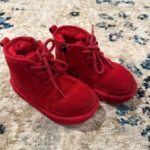 UGG Kids Red Suede Boots